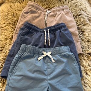 Crewcuts Three-Pack Pull-On Shorts in Light Blue, Navy & Tan